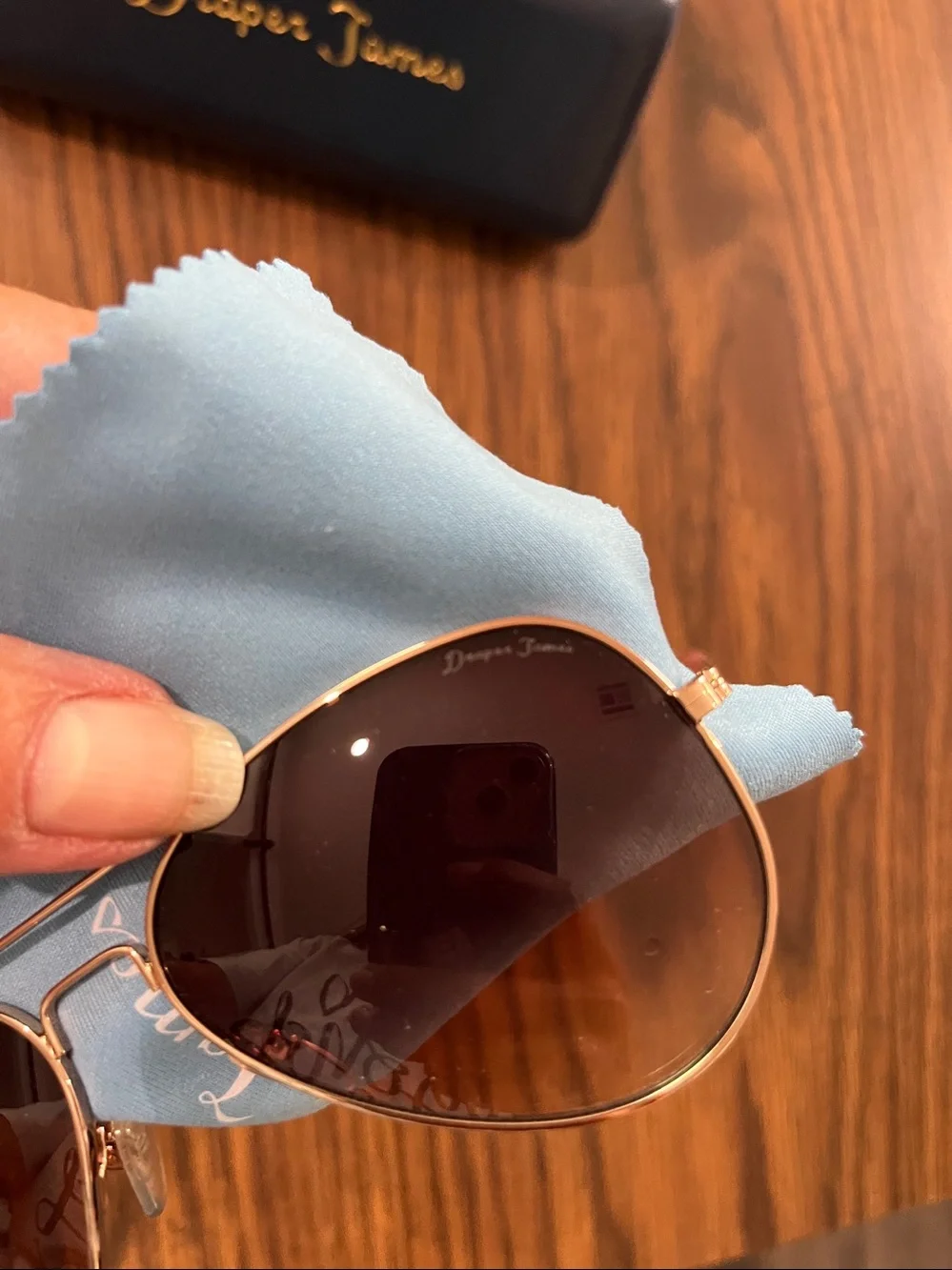 Draper James Gold Frame Aviator Sunglasses with Brown Lenses
